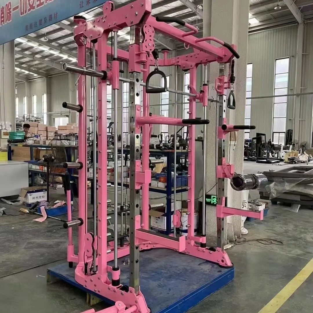 Commercial Multi function Home Gym Equipment Pull Up Bar Power rack Multi station Smith Machine Squat Rack