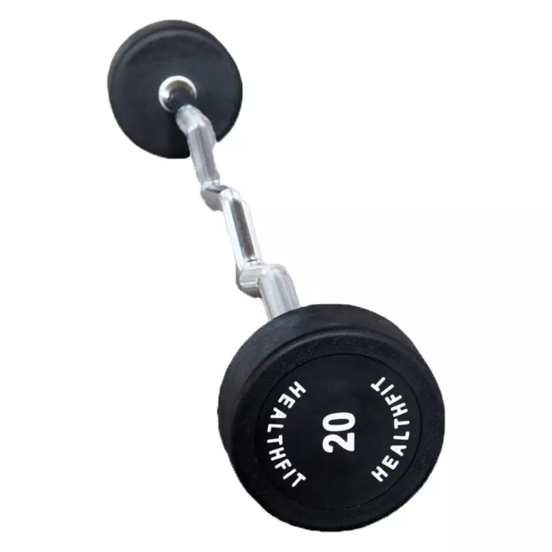 High Quality Home Gym Wooden Handle Equipment Free Weights Curl Barbell