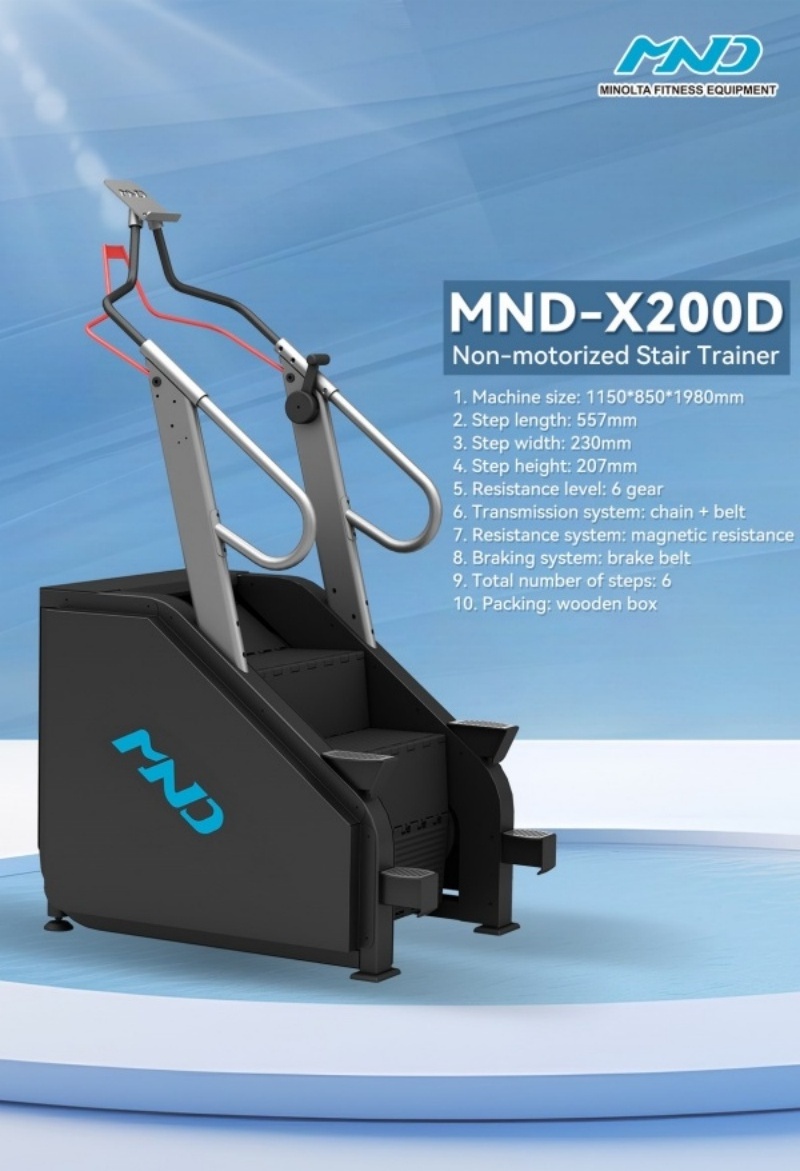 MND-X200D New Arrival Cardio Exercise Fitness Gym Machine Non Motorized Stair Trainer Climber With Adjustable Handle