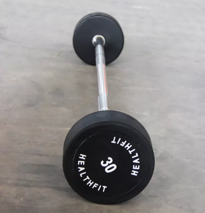 Wholesale Price Home Gym Wooden Handle Equipment Free Weights PU Curl Barbell