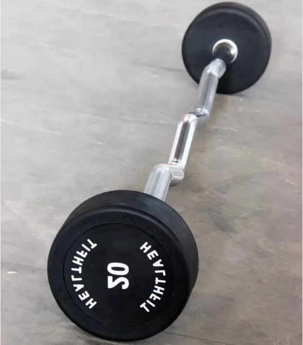 High Quality Home Gym Wooden Handle Equipment Free Weights Curl Barbell