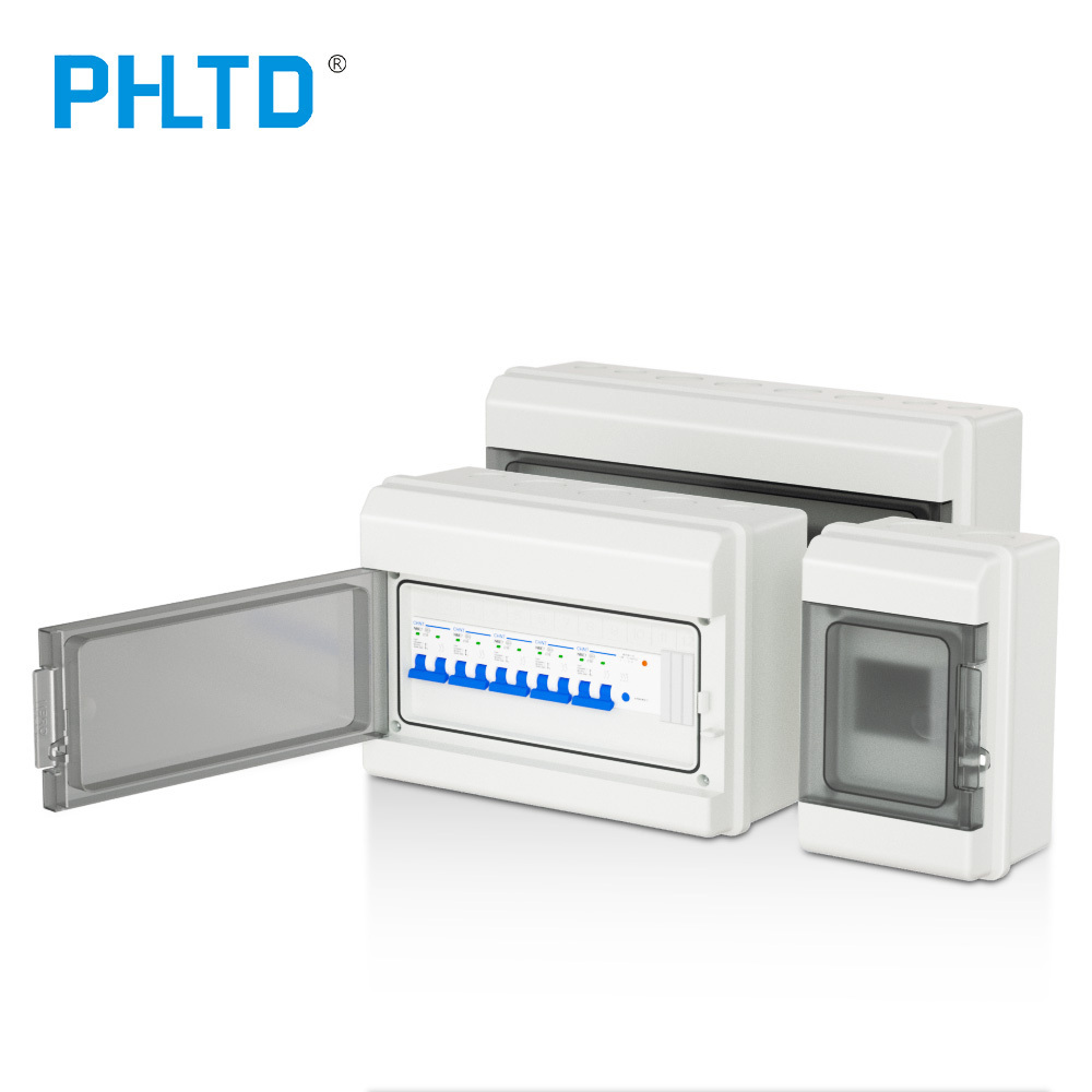 PHPC-4 4 WAY Outdoor Waterproof IP66 PC Plastic Electrical MCB Switch Panel Mounted Distribution Box