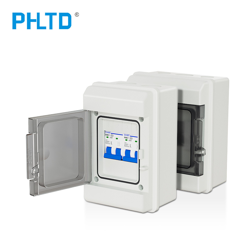 PHPC-4 4 WAY Outdoor Waterproof IP66 PC Plastic Electrical MCB Switch Panel Mounted Distribution Box