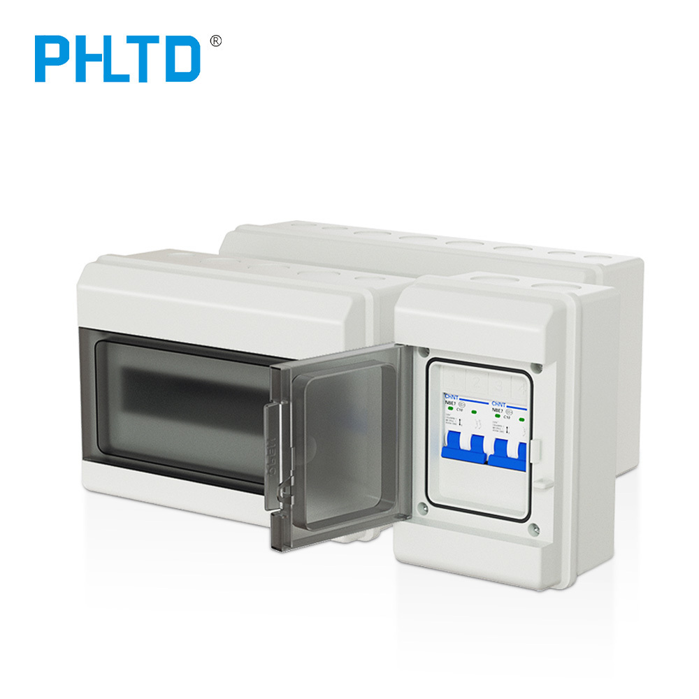 PHPC-4 4 WAY Outdoor Waterproof IP66 PC Plastic Electrical MCB Switch Panel Mounted Distribution Box