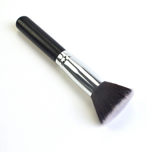 High quality black big wooden handle flat top kabuki makeupbrush make up brushes