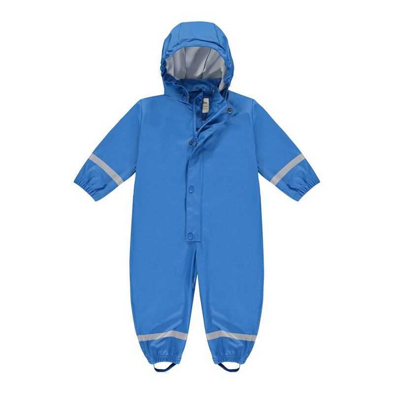 Custom Full Body Toddler Blue Pu Rainy Day All-In-One Waterproof Rain Suit