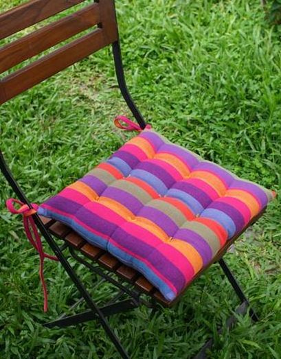 Custom designed  yarn dyed or printed  Memory Foam and cotton filled  Non Slip Chair pads and chair cushions for indoor outdoor