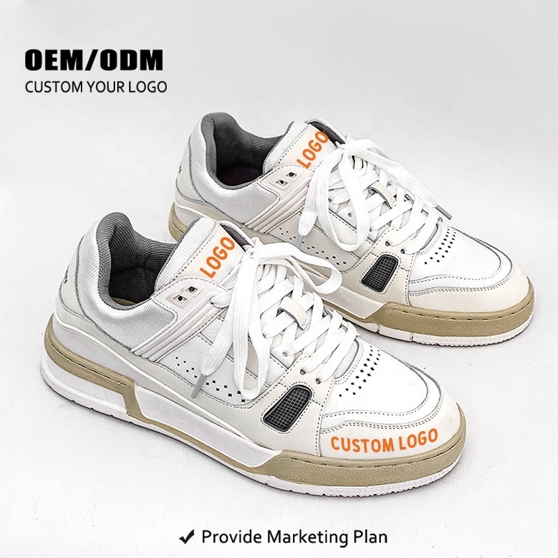 Custom High Quality Original Genuine Leather Factory Wholesale Logo Customization Men's Casual Skateboarding Shoes