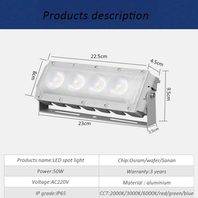 Hotel Decoration 50W Waterproof  Outdoor Project LED laser spot light  for led lighting outside