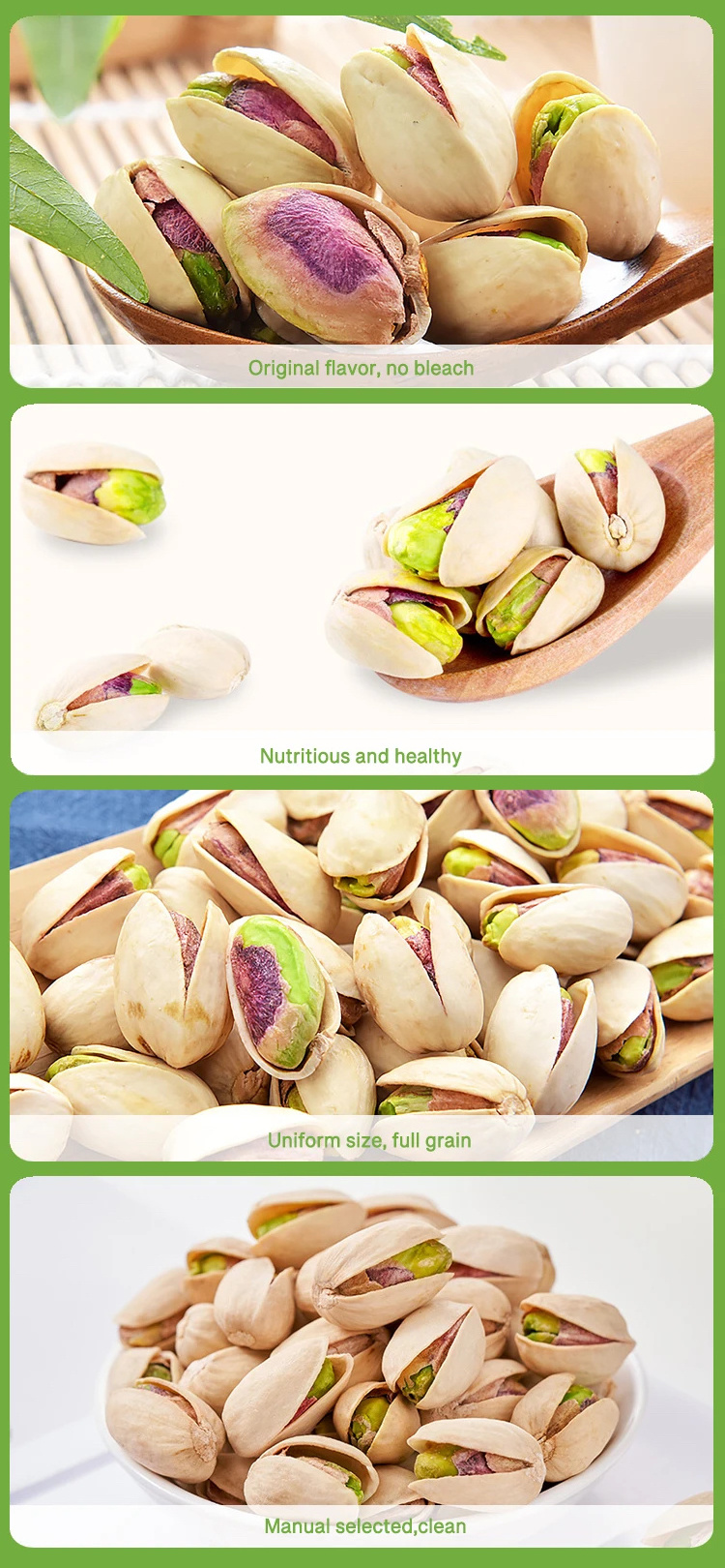 Hot Selling Bulk Healthy Nut Green Organic Pistachio Nuts Certified Dried Organic Pistachios For Sale