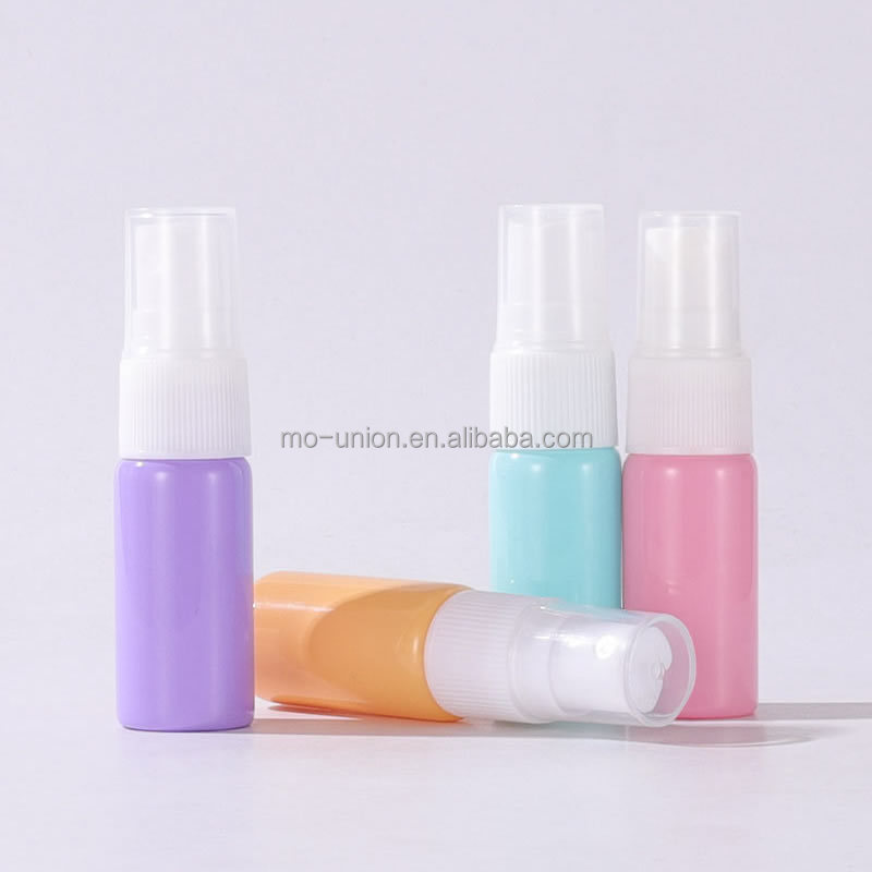 Empty 10ml macaron color dispensing car perfume toner air freshener white pump fine mist spray glass bottle with dust-proof cap