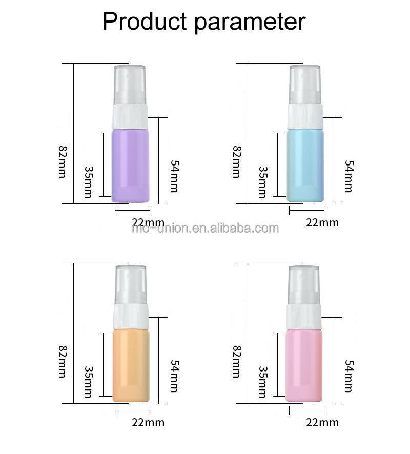 Empty 10ml macaron color dispensing car perfume toner air freshener white pump fine mist spray glass bottle with dust-proof cap