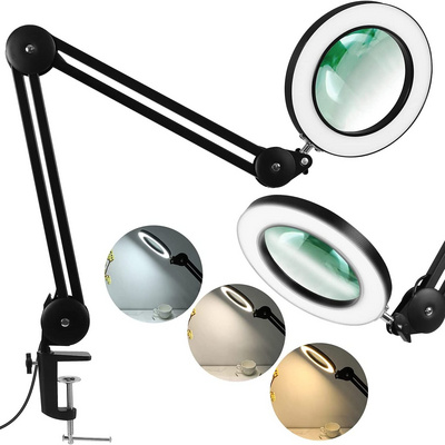 Led magnifier floor lamp with clip on sale