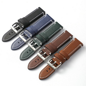 High Quality Cowhide Leather Wrist Band Luxury Watch band 20mm  22mm 24mm Replacement Leather Watch Strap