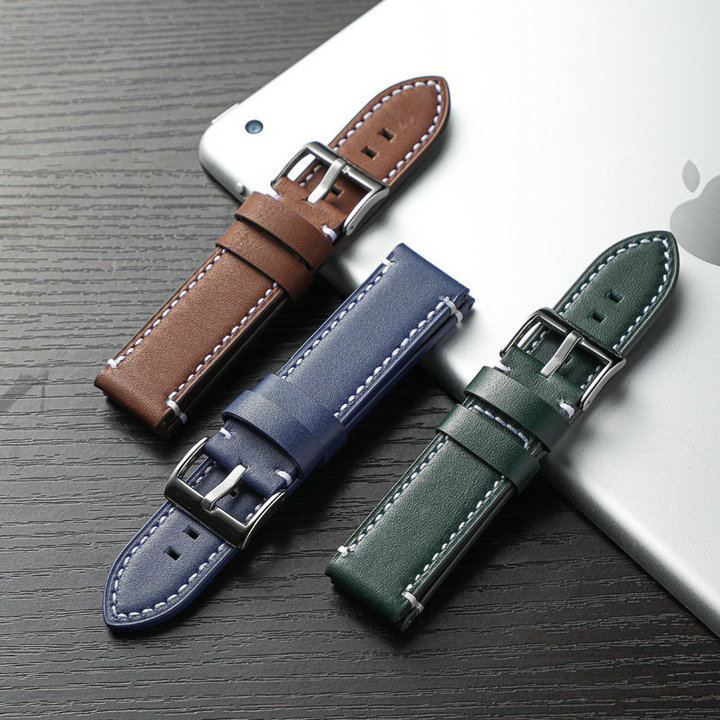 High Quality Cowhide Leather Wrist Band Luxury Watch band 20mm  22mm 24mm Replacement Leather Watch Strap