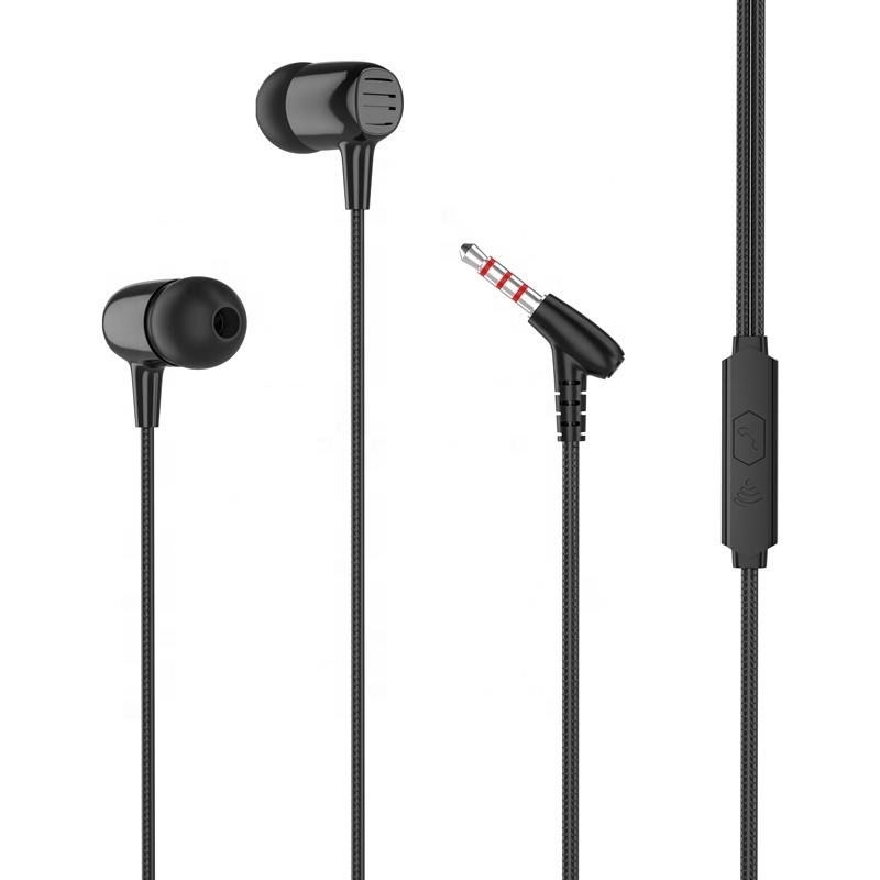 in ear phones wired earphone noise cancelling headphones with mic telephone headsets for iphone/samsung