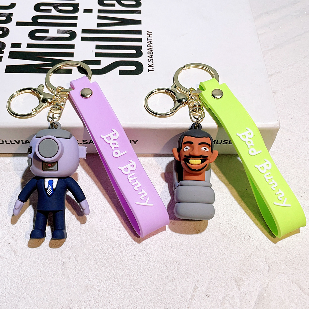 LC306 Skibidi Toilet Cartoon Animation Toilet Man key chain Wholesale Cute Doll Car Charm Bag Keychain Pendant Small Gift