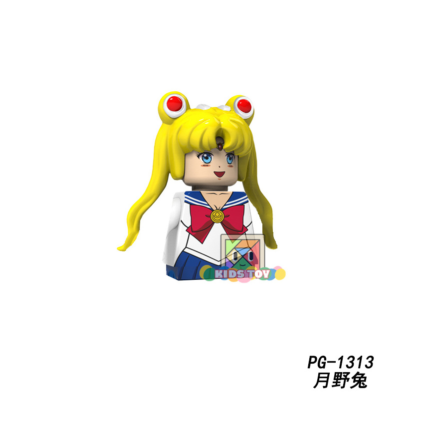 PG8156 Sailor Moon Japan Cartoon Anime Ami Heino Rei Kino Makoto Chibi Anime Building Block Figure Plastic Collect Toy