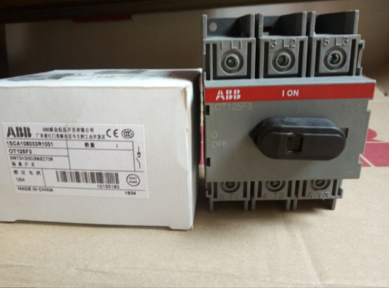 Brand New AB-B OT125F3 switch-disconnector 3 Pole DIN Rail Non Fused Isolator Switch 125A Maximum Current 45kW IP20 Good Price