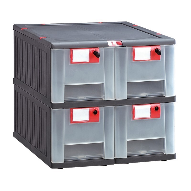 High quality drawer units with wheels and modular compositions in fully recyclable PP - polypropylene