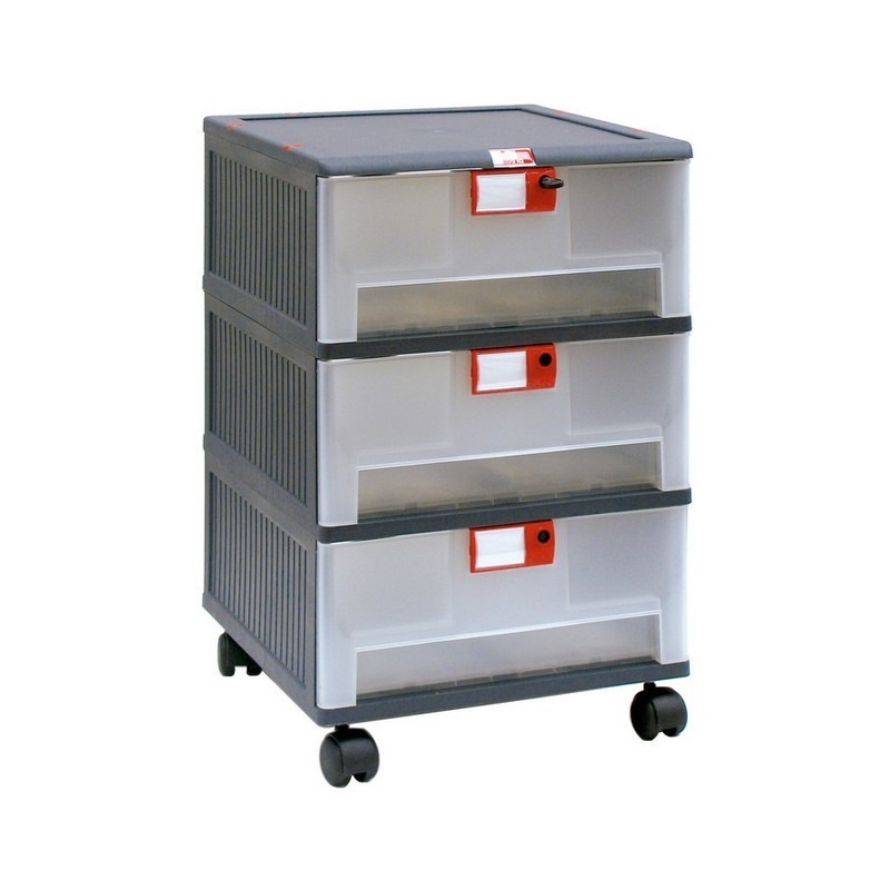 High quality drawer units with wheels and modular compositions in fully recyclable PP - polypropylene