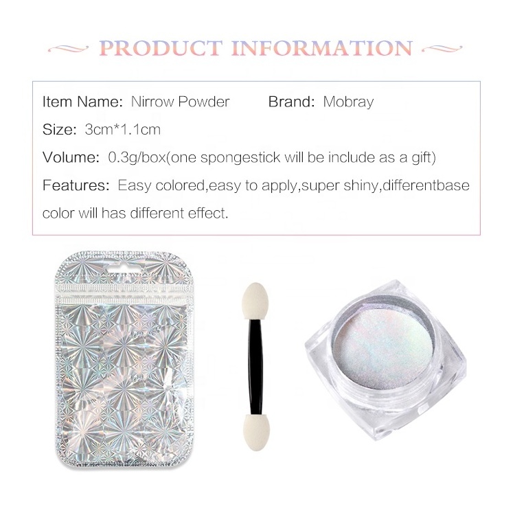 Holographic Nail Powder Nail Art Acrylic Glitter Powder Shrink Chrome Pigment DIY Manicure Nail Accessories Design