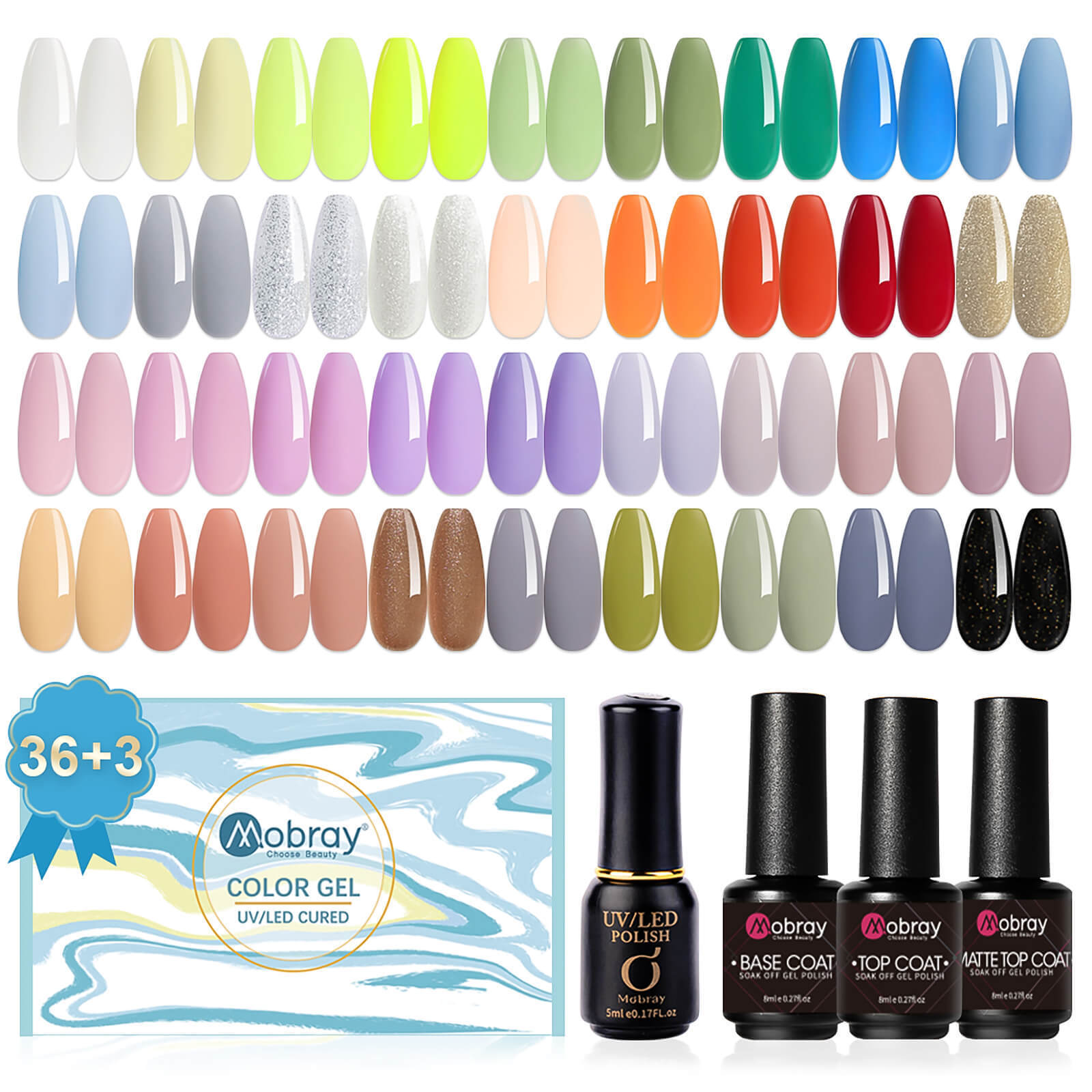 Mobray 1630 Colors Professional Nail Supplies soak off gel polish Custom Private label Color uv/led lamp uv Lasting nail polish