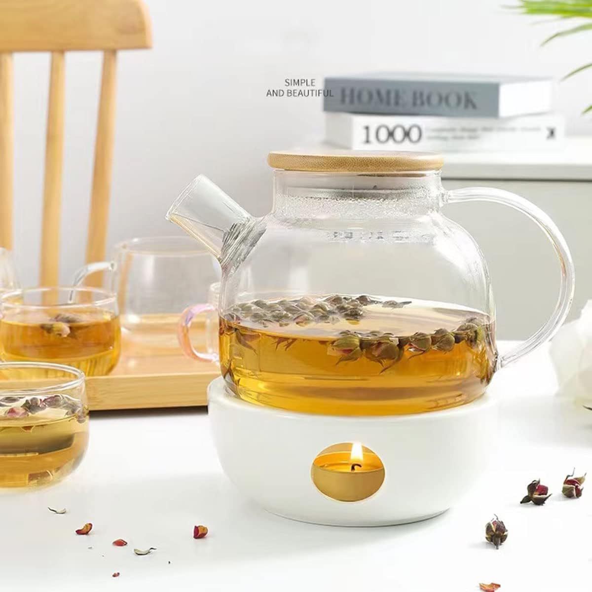 Glass Teapot With Infuser For Loose Tea And Blooming Tea Heat Resistant Glass Teapot And Kettle For Stovetop Perfect Tea Maker