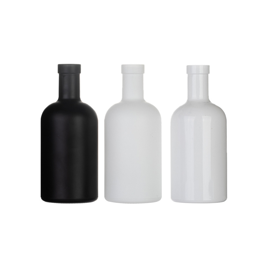 100ml matte white and black glass vodka gin liquor bottles small glass wine bottles custom color spirits bottle