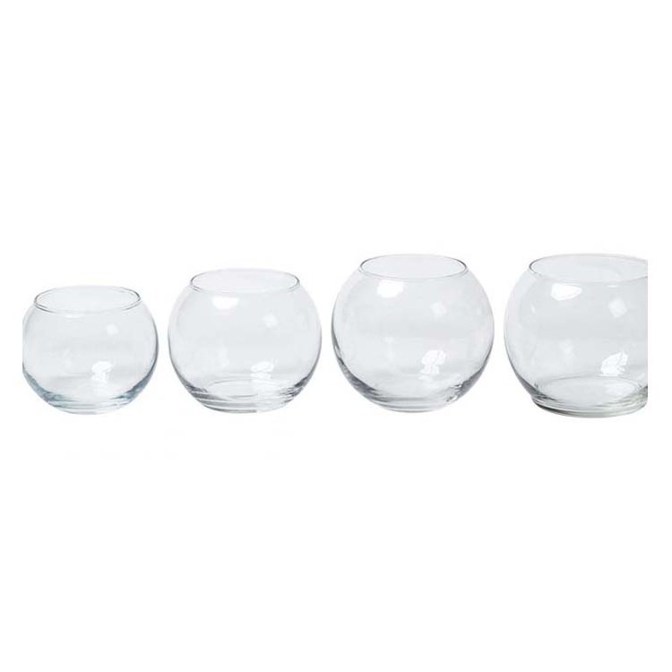 Ready to Ship Bubble Round Glass Candle Holder 5cm 6cm 7cm 8cm 9cm 10cm Candle Stand Custom Logo Glass Jar