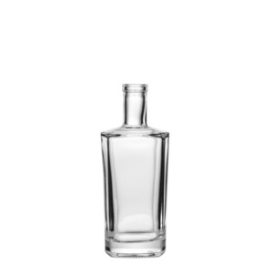 600ml Transparent Round Empty Flint Glass Liquor Wine Whisky Vodka Tequila Bottle With Sealed Cork Lid