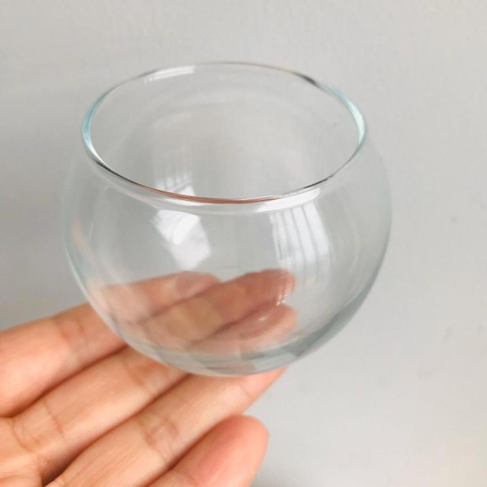 Ready to Ship Bubble Round Glass Candle Holder 5cm 6cm 7cm 8cm 9cm 10cm Candle Stand Custom Logo Glass Jar