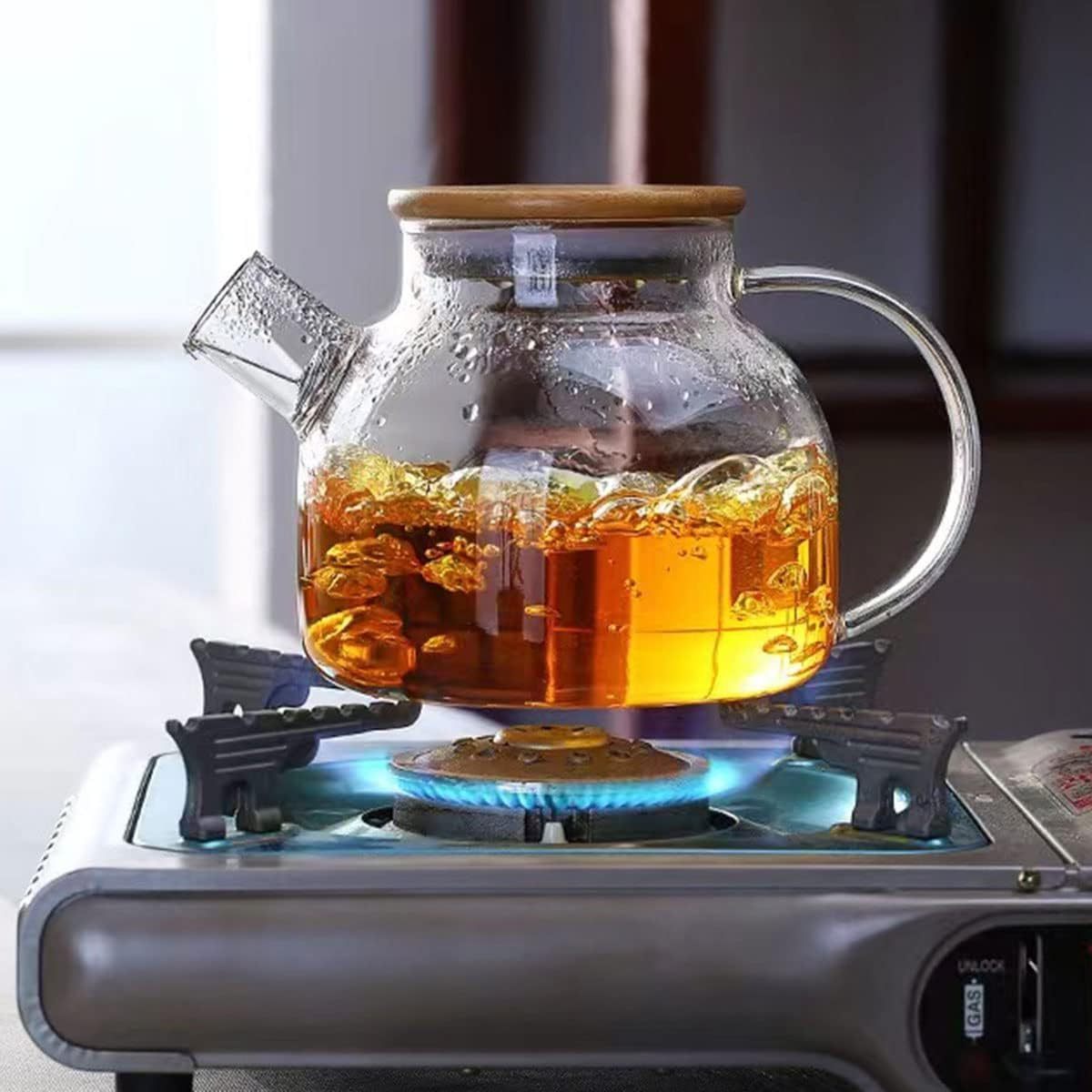 Glass Teapot With Infuser For Loose Tea And Blooming Tea Heat Resistant Glass Teapot And Kettle For Stovetop Perfect Tea Maker