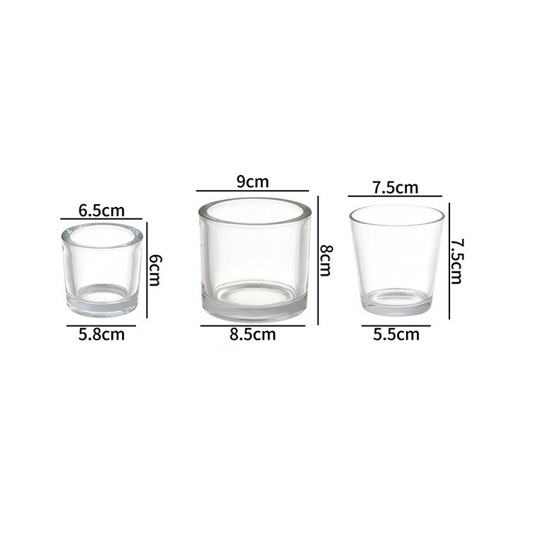 Mini Glass Scented Candle Jars Clear Empty 85ml 3oz White Black Frosted luxury Fragrance Soy Wax votive glass candle holder