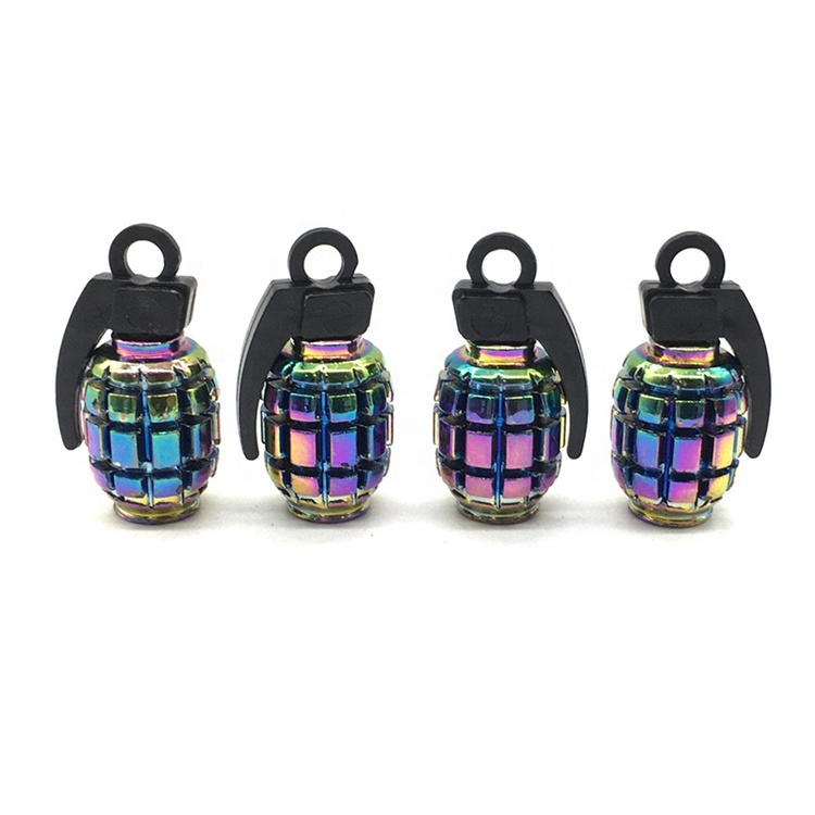 Automobile tire valve nozzle aluminum grenade valve cap with appearance personality in a variety of colors