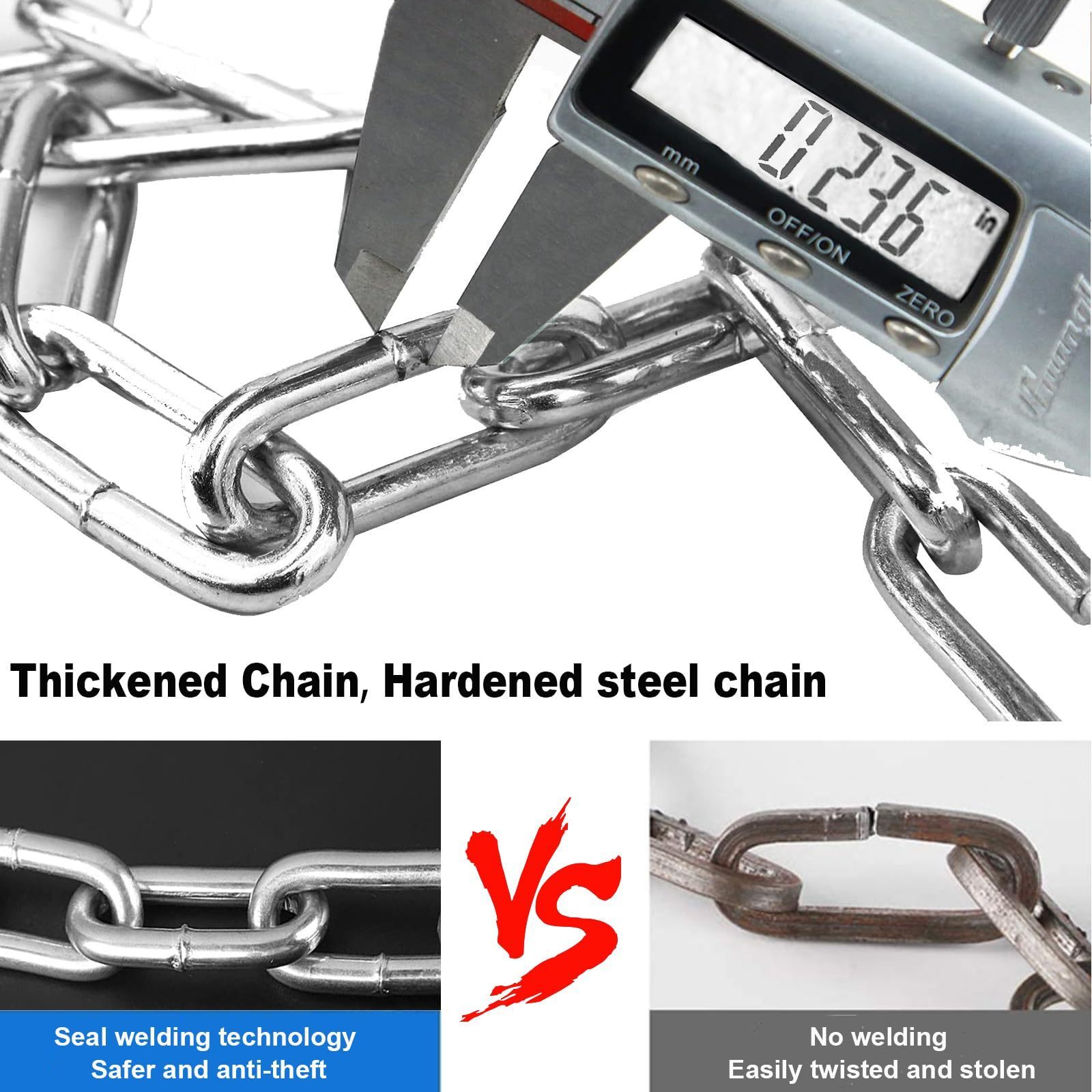 Bike Chain Lock  Heavy Duty Anti-Theft Chain Lock Large  Lock for Motorcycle bike