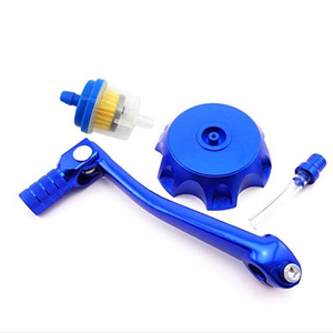 Blue Folding 11mm Gear Shifter Lever + Gas Fuel Tank Cover + Fuel filter For Chinese Made Pit Dirt Bike Motocross Motorcycle