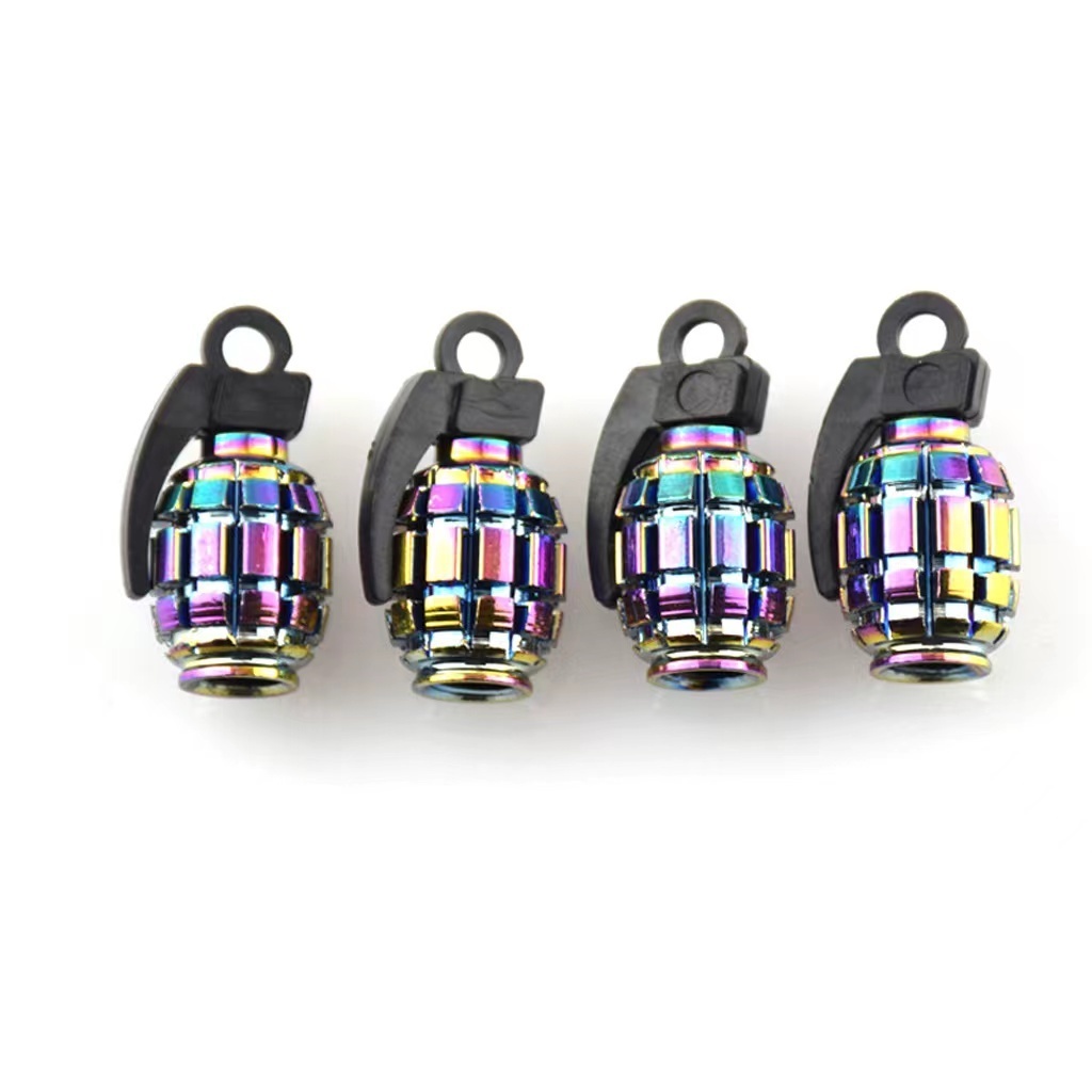 Automobile tire valve nozzle aluminum grenade valve cap with appearance personality in a variety of colors