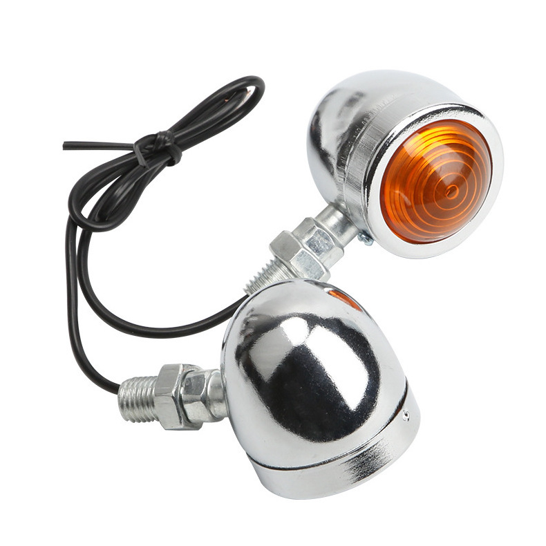 12V Motorcycle Mini Retro Motorcycle Turn Signal Lights For Honda Harley Suzuki