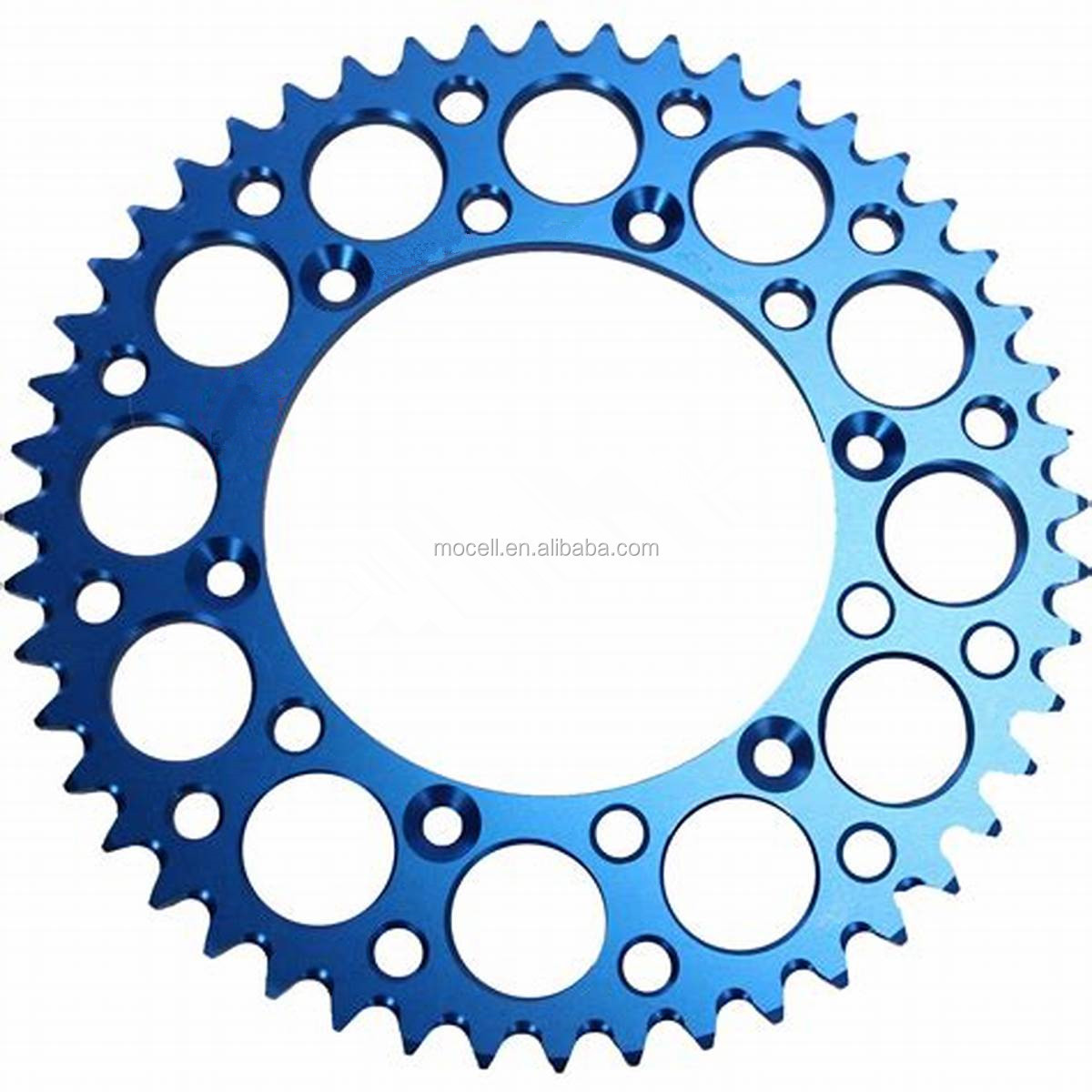 cnc machined customized anodized aluminum motorcycle Chain Sprocket For Pit Dirt Trail Bike racing