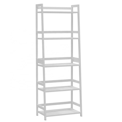 5 Tier Tall Bookcase,Storage Bookshelf Modern Open Ladder Shelf for Bedroom, Living Room, Bathroom, Kids Room, Office (White)