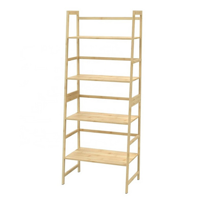 Bookshelf, Ladder Bookcase, 5 Tier Tall Book case for Bedroom, Living Room, Office, Natural