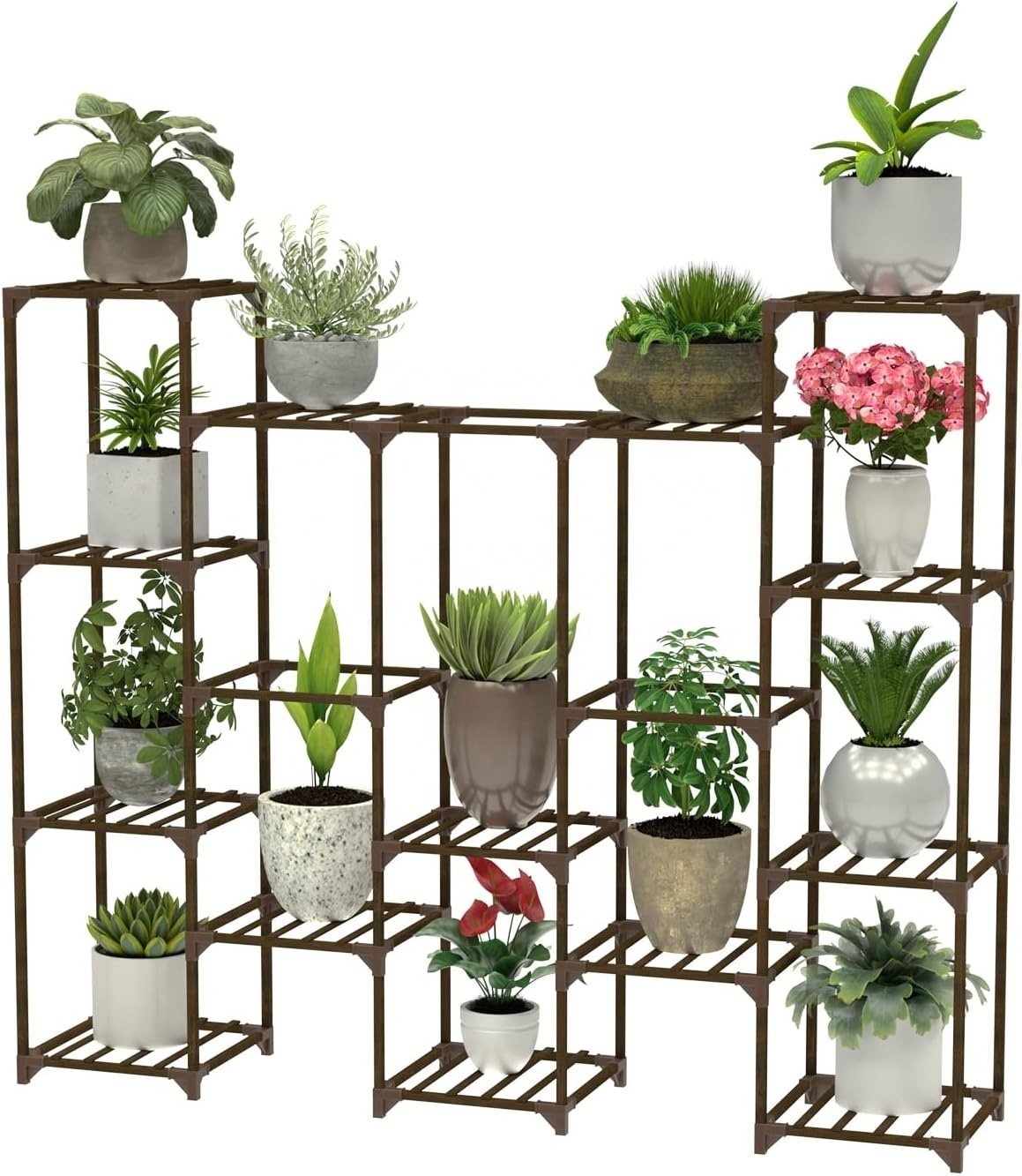 Plant Stand , Indoor Outdoor Tiered Plant Shelf, Multi-Functional Ladder Plant Holder for Living Room Patio Garden Balcony