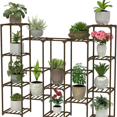 Plant Stand , Indoor Outdoor Tiered Plant Shelf, Multi-Functional Ladder Plant Holder for Living Room Patio Garden Balcony