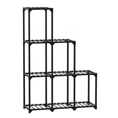 DIY Plant Stand Indoor, Bamboo Plant Shelf, Corner Plant Holder, Tiered Ladder Flower Stand, Window Plant Rack ,  Black