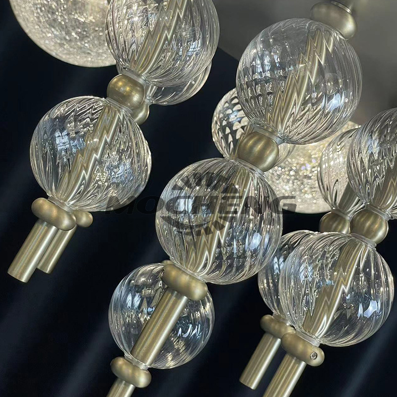 Bubble Ball Chandelier Lighting Fixtures for Dining Room Living Room Home Decoration Lighting Moroccan Style Glass Modern LED