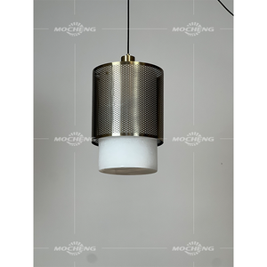 Nordic Modern Bars Industrial Vintage Light Fixtures Black Metal Cage Marble Chandeliers Pendant Lights