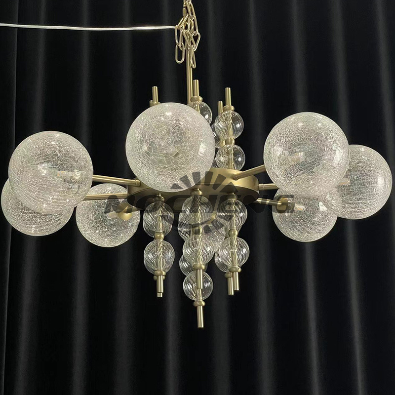 Bubble Ball Chandelier Lighting Fixtures for Dining Room Living Room Home Decoration Lighting Moroccan Style Glass Modern LED