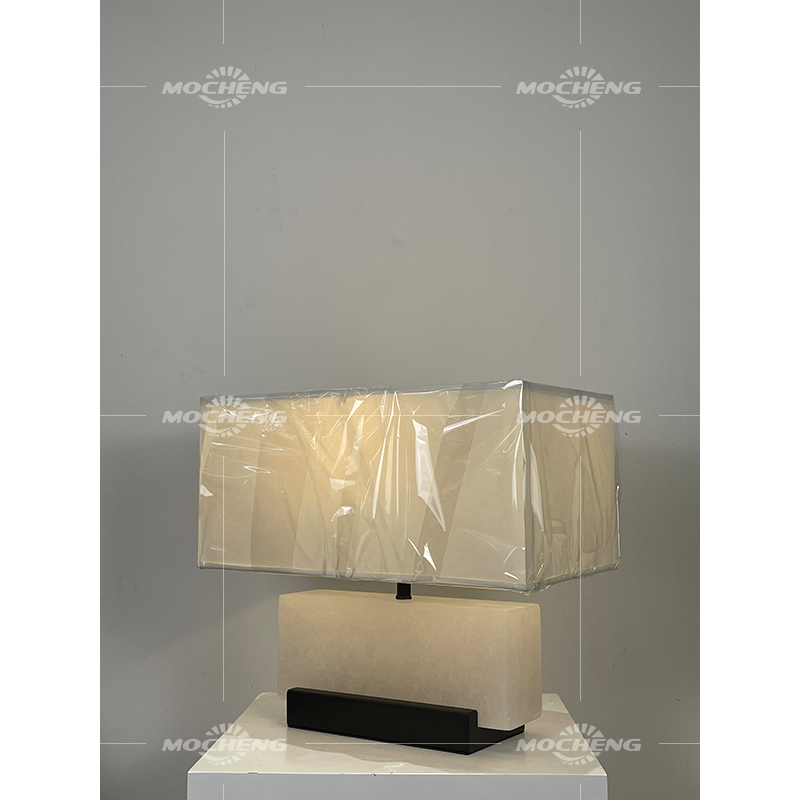 High quality Chinese metal alabaster high quality bedroom living room hotel decorative lamp