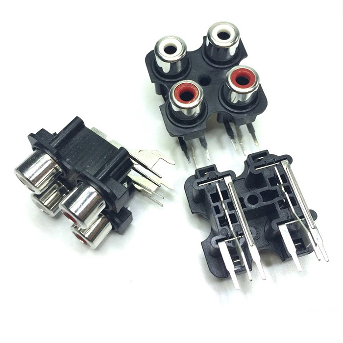 2/4/6/8 Hole RCA Female Stereo Audio Jack AV Audio Input Amplifier Interface Signal Connection Connector